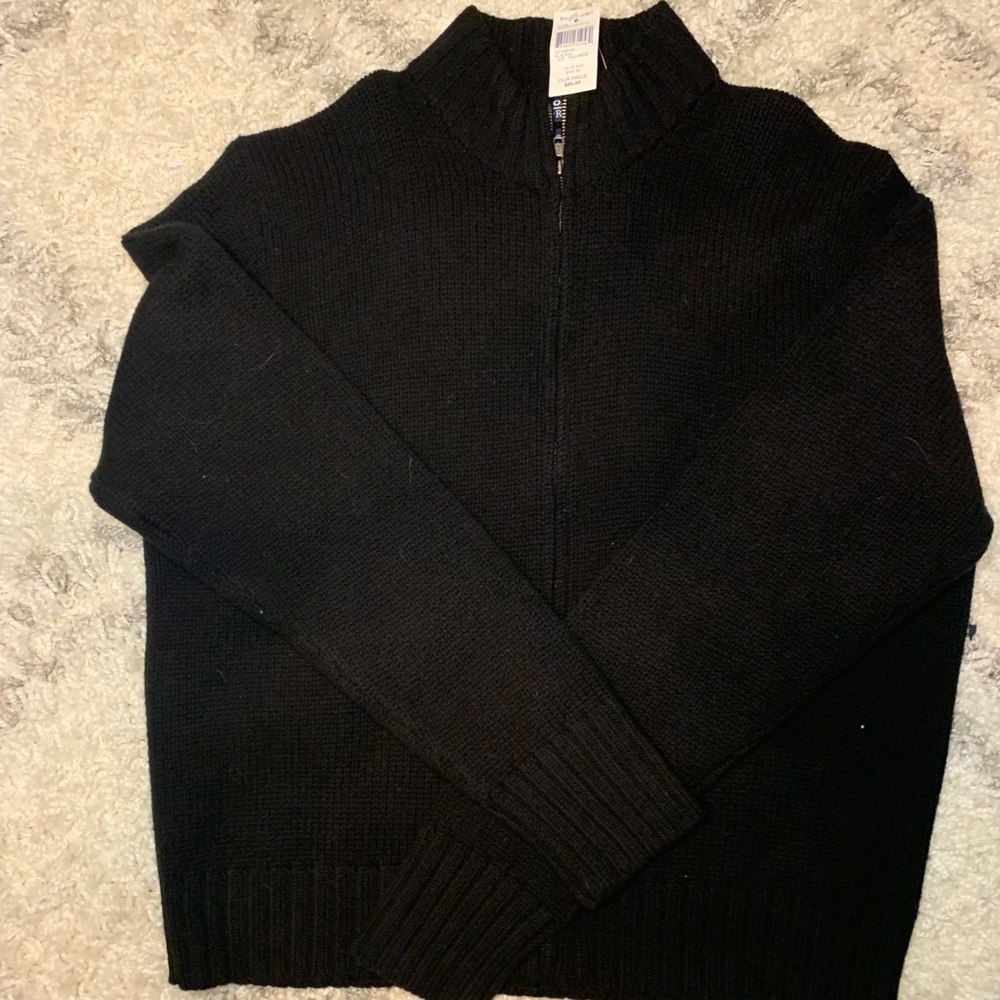 NWT!! RALPH LAUREN Zip up Sweater in Black (Sz XXL)
